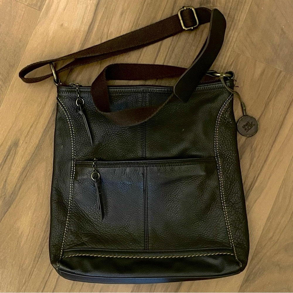 The Sak Dark Brown Leather Shoulder Bag